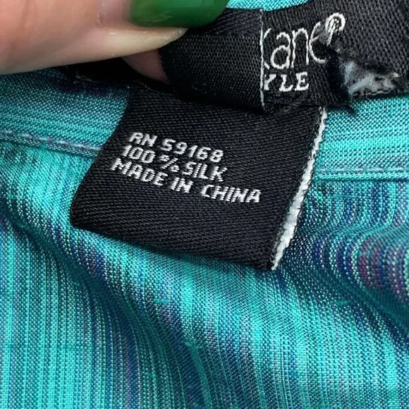 Karren Kane Lifestyle Turquoise & Purple Silk Set - Picture 7 of 8